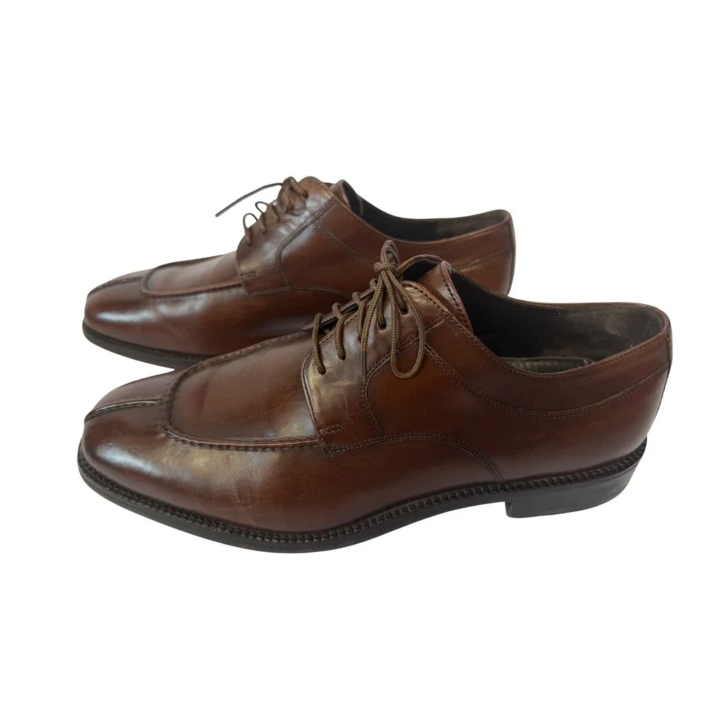 Cole Haan City Oxford Shoes Brown Leather Split Toe Derby Dress Shoes Mens 10.5